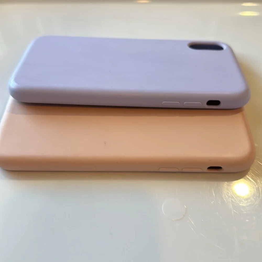 Set of Two Cordking iPhone XR Silicone Ultra Slim Cases Pink & Purple